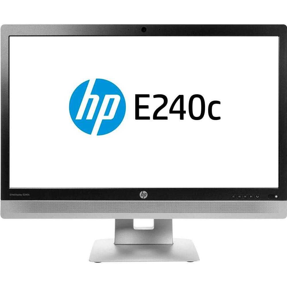 Monitor Reacondicionado LED HP E240c 23.8\" FullHD / Multimedia / Webcam / HDMI / VGA / DP / Negro-Plata / Grado B
