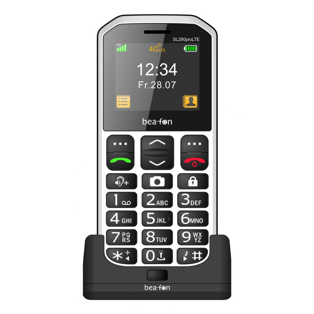 SL280pro LTE (4G) 5,08 cm (2") Negro, Plata, Blanco Teléfono para personas mayores