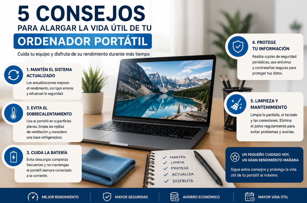 5 consejos para alargar la vida útil de tu ordenador portátil