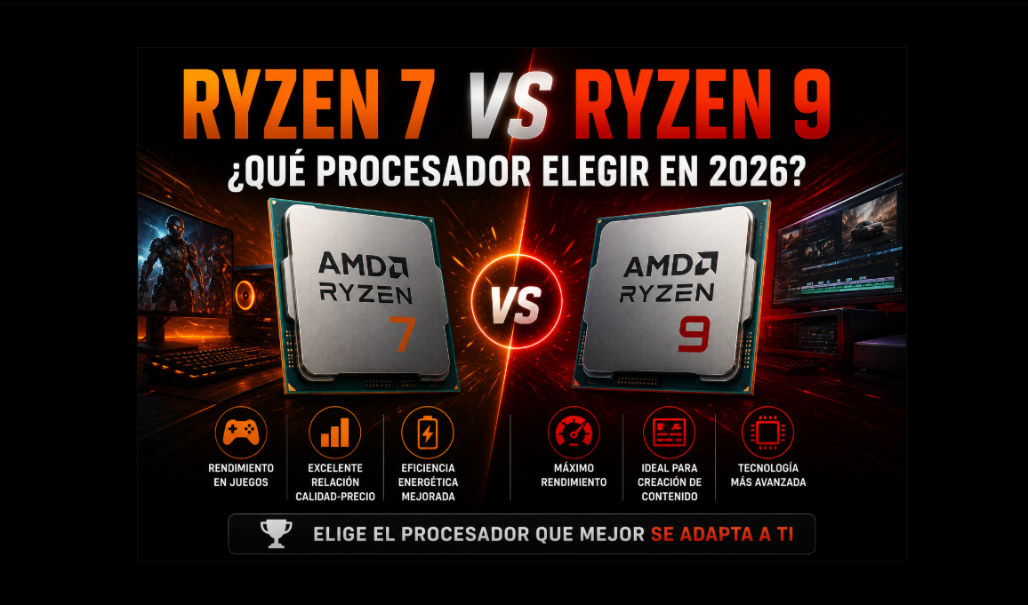 Ryzen 7 vs Ryzen 9: ¿Qué procesador elegir en 2026?