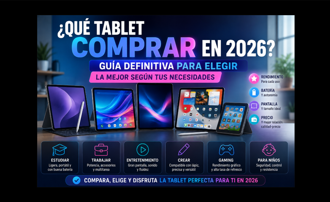 ¿Qué tablet comprar en 2026? Guía definitiva para elegir la mejor según tus necesidades