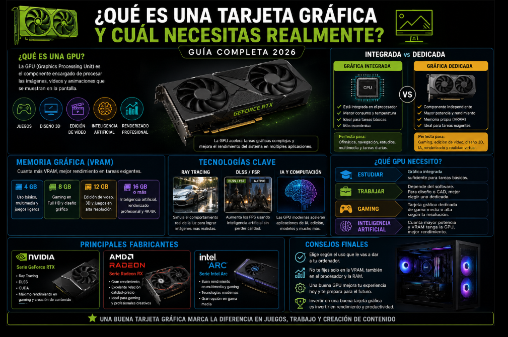 ¿Qué es una tarjeta gráfica y cuál necesitas realmente? Guía completa 2026