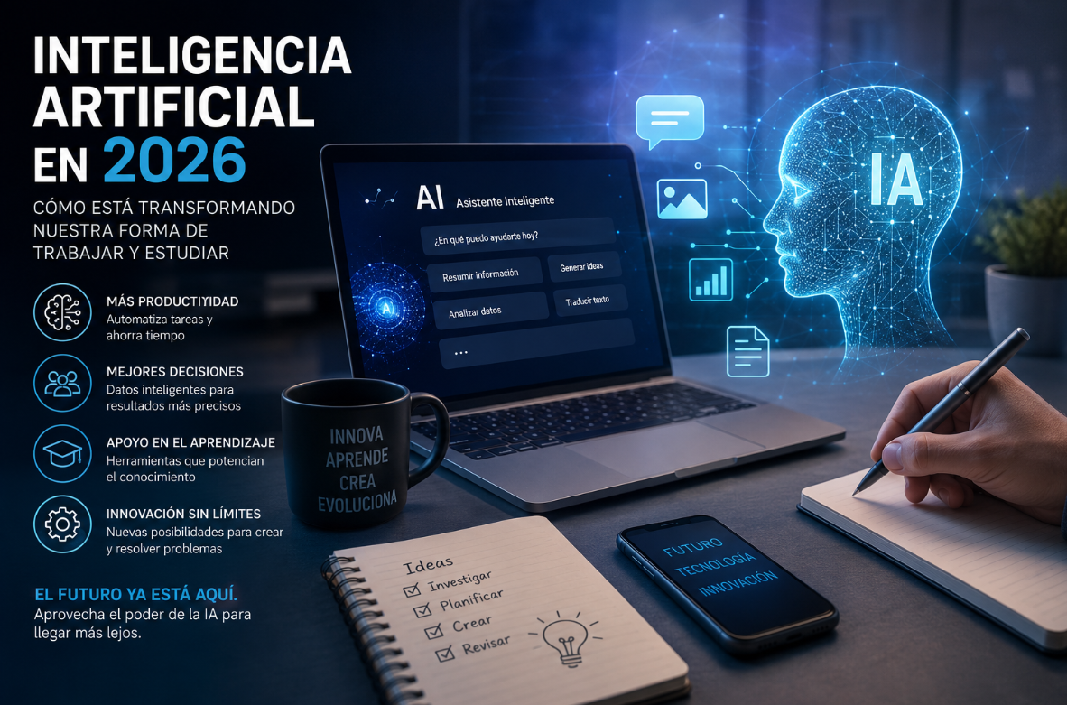 La inteligencia artificial en 2026: cómo está transformando nuestra forma de trabajar y estudiar