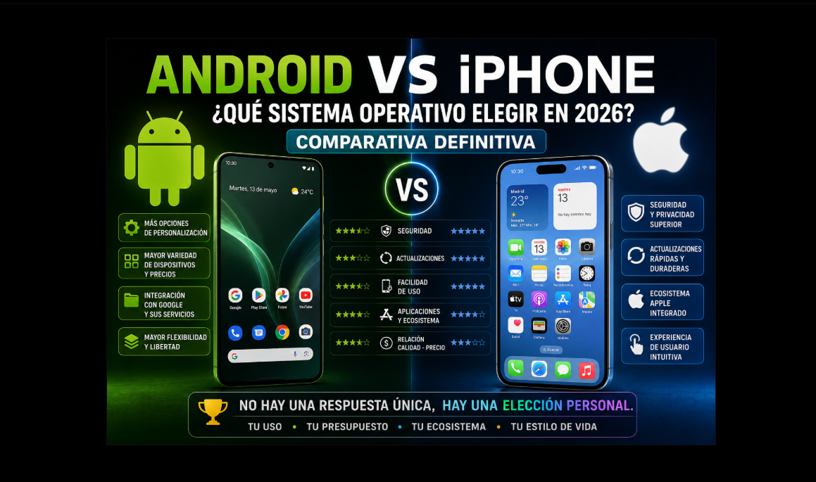 Android vs iPhone: ¿Qué sistema operativo elegir en 2026? 