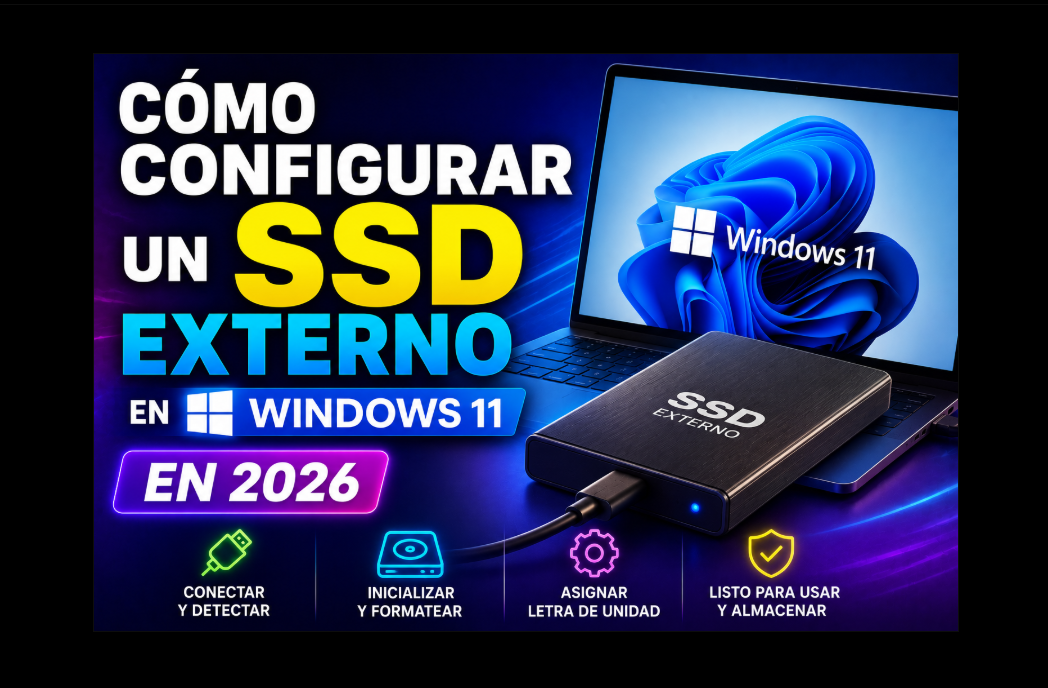Cómo configurar un SSD externo en Windows 11 en 2026