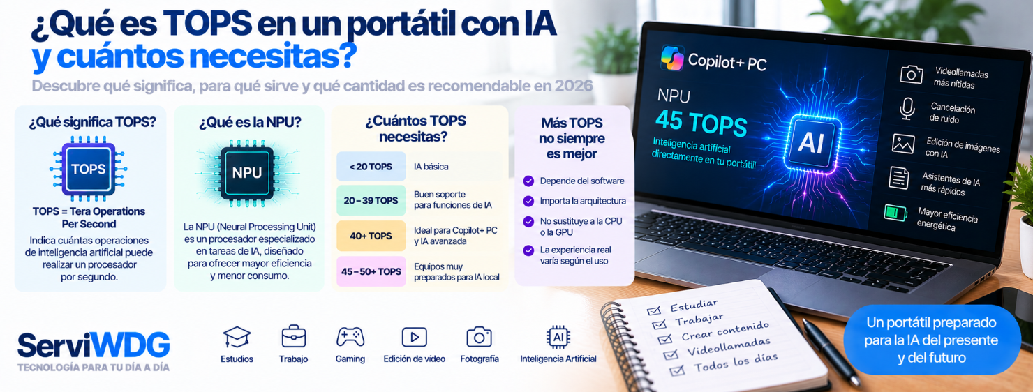 ¿Qué es TOPS en un portátil con IA y cuántos necesitas en 2026?
