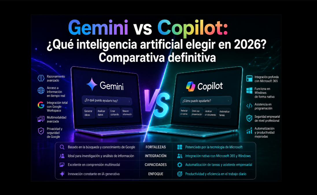 Gemini vs Copilot: ¿Qué inteligencia artificial elegir en 2026? Comparativa definitiva