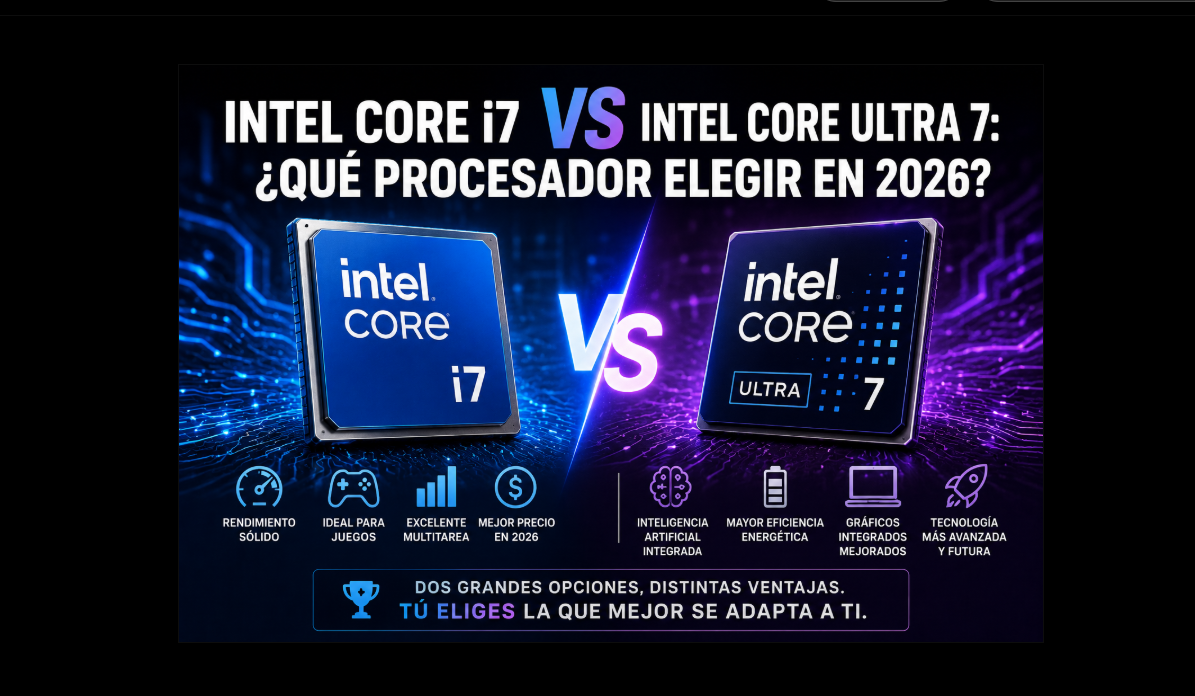 Intel Core i7 vs Intel Core Ultra 7: ¿Qué procesador elegir en 2026? 