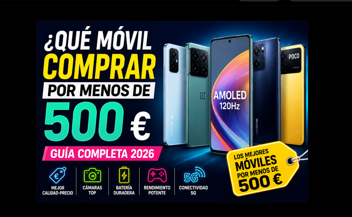 ¿Qué móvil comprar por menos de 500 €? Guía completa para acertar en 2026