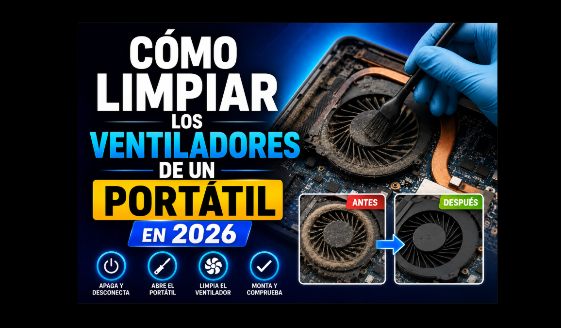 Cómo limpiar los ventiladores de un portátil en 2026: guía segura