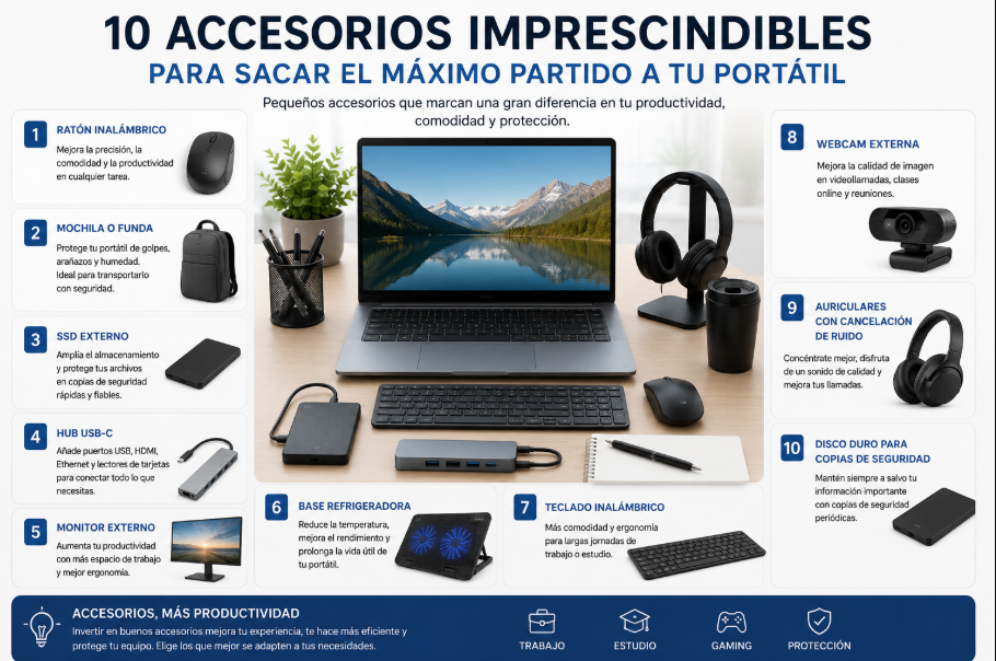 10 accesorios imprescindibles para sacar el máximo partido a tu portátil