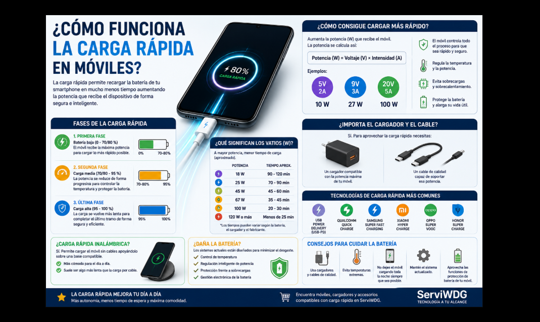 ¿Cómo funciona la carga rápida en móviles?