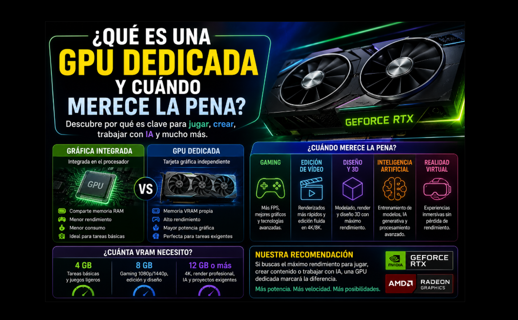 ¿Qué es una GPU dedicada y cuándo merece la pena?