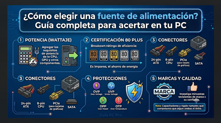 ¿Cómo elegir una fuente de alimentación? Guía completa para acertar en tu PC