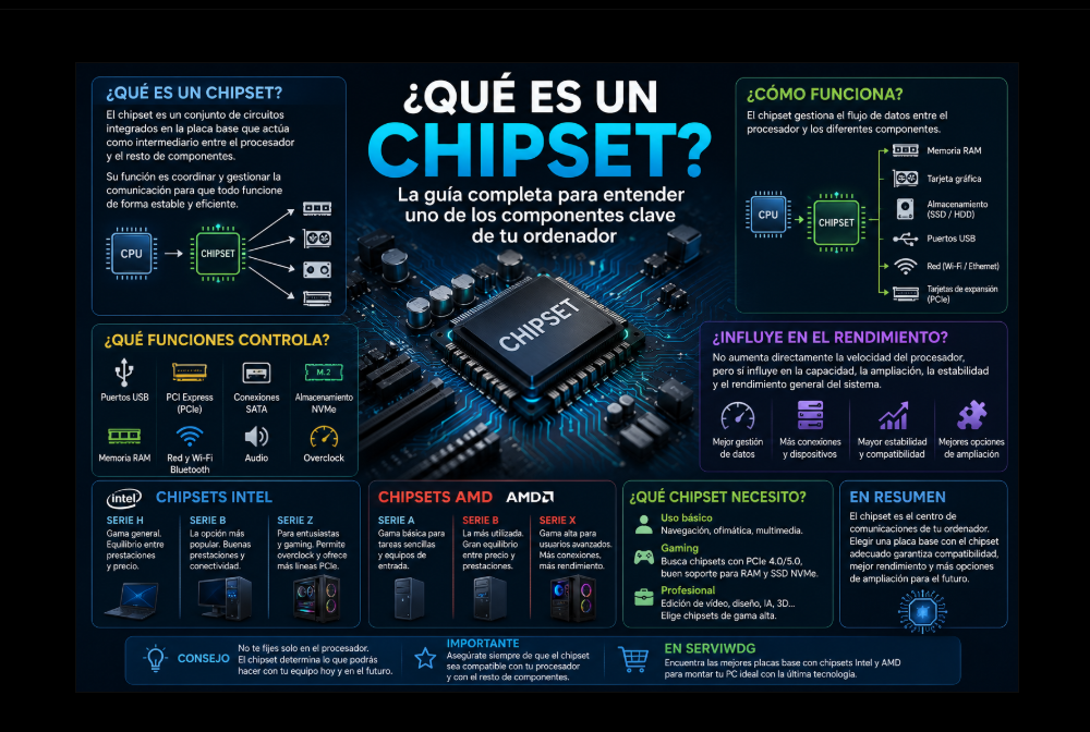 ¿Qué es un chipset? La guía completa para entender uno de los componentes clave de tu ordenador