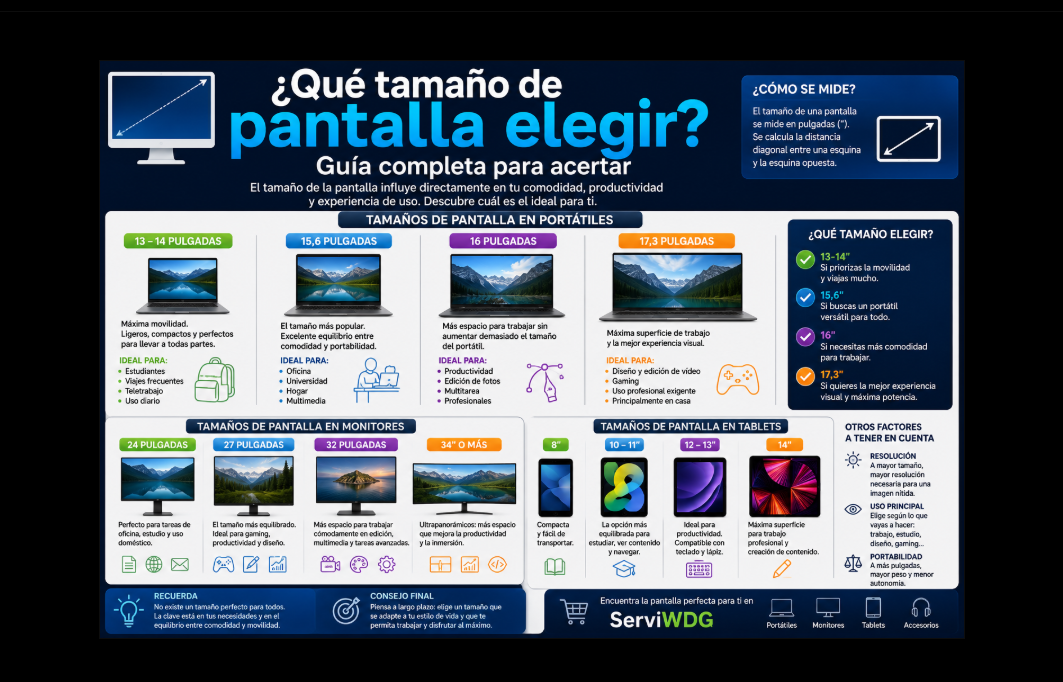¿Qué tamaño de pantalla elegir? Guía para encontrar el dispositivo perfecto