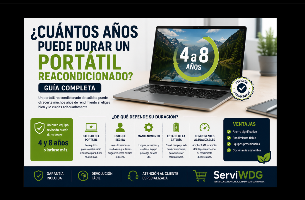 ¿Cuántos años puede durar un portátil reacondicionado? Todo lo que debes saber