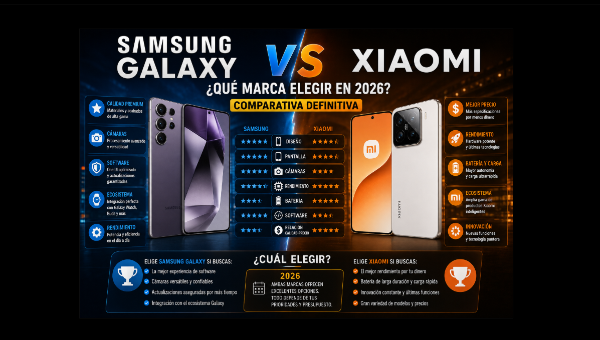 Samsung Galaxy vs Xiaomi: ¿Qué marca elegir en 2026? Comparativa definitiva