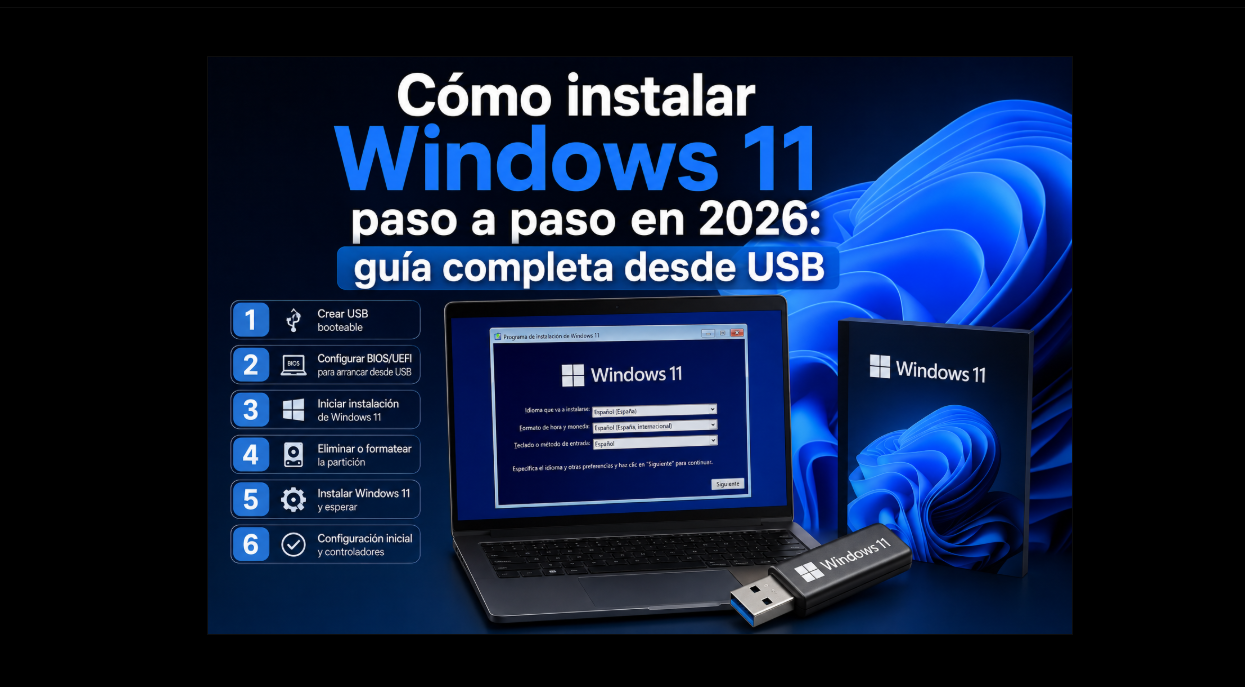 Cómo instalar Windows 11 paso a paso en 2026: guía completa desde USB