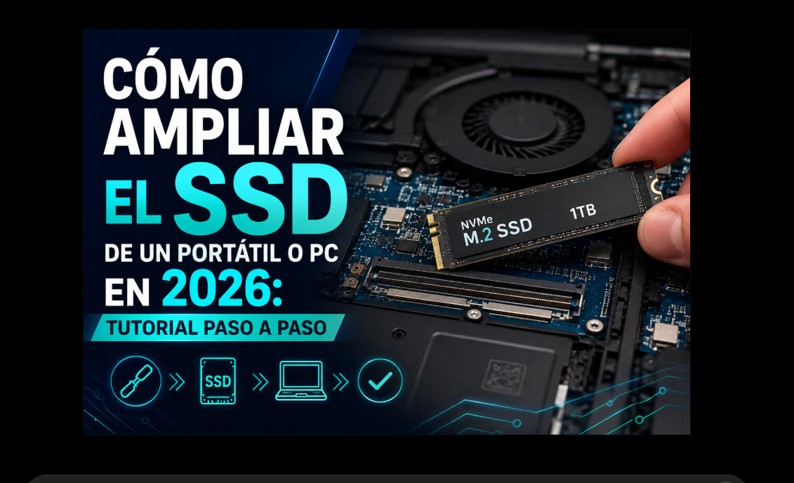 Cómo ampliar el SSD de un portátil o PC en 2026: tutorial paso a paso