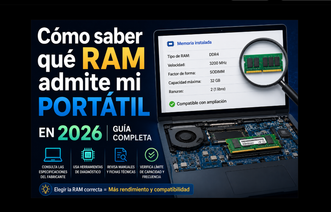 Cómo saber qué RAM admite mi portátil en 2026: guía completa de compatibilidad