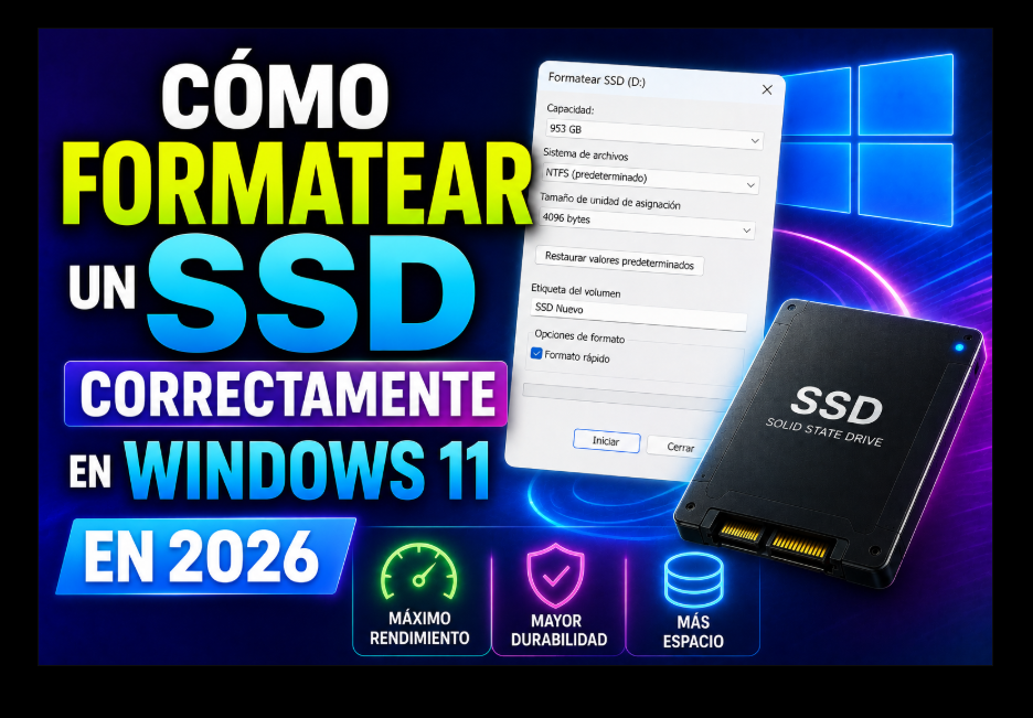 Cómo formatear un SSD correctamente en Windows 11 en 2026