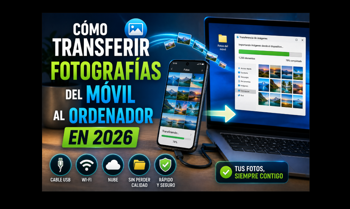 Cómo transferir fotografías del móvil al ordenador en 2026