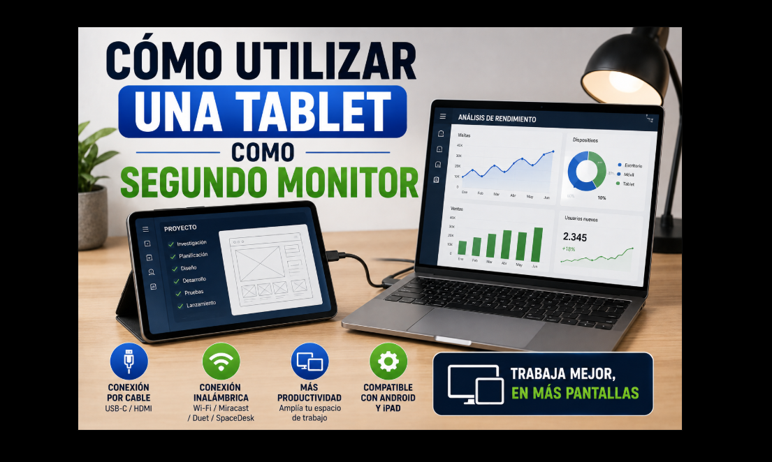 Cómo utilizar una tablet como segundo monitor en 2026