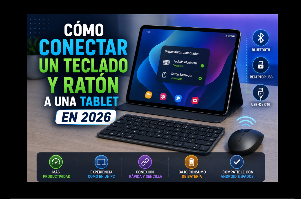 Cómo conectar un teclado y ratón a una tablet en 2026