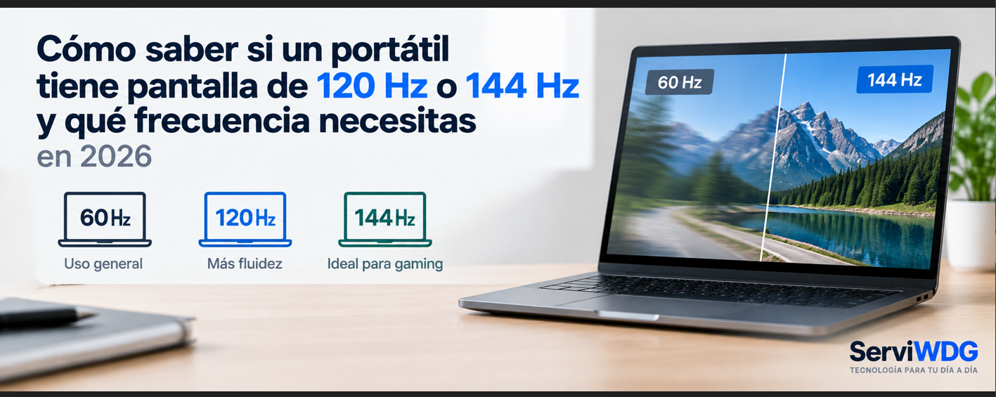 Cómo saber si un portátil tiene pantalla de 120 Hz o 144 Hz y qué frecuencia necesitas en 2026