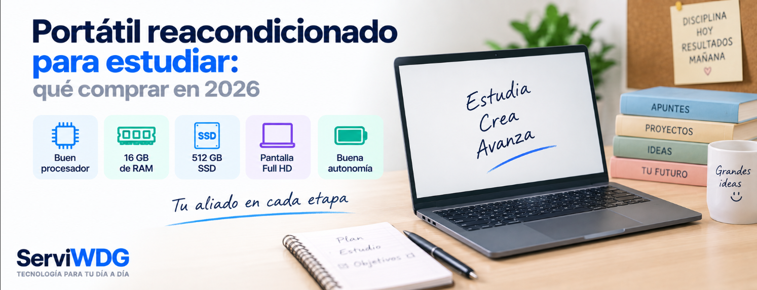 Portátil reacondicionado para estudiar: qué comprar en 2026