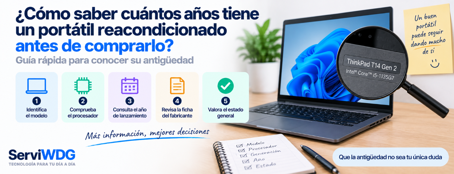 ¿Cómo saber cuántos años tiene un portátil reacondicionado antes de comprarlo?