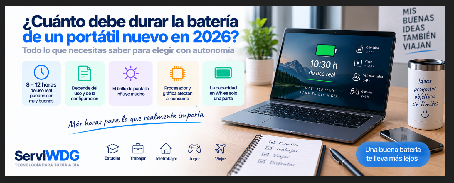 ¿Cuánto debe durar la batería de un portátil nuevo en 2026?