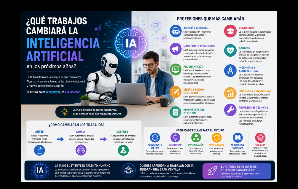 ¿Qué trabajos cambiará la Inteligencia Artificial en los próximos años?
